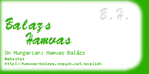 balazs hamvas business card